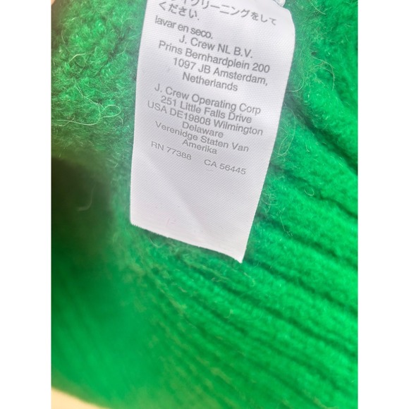 J.Crew Womens Kelly Green Cable Knit Jewel Button V-Neck Cardigan Sweater Large - Picture 9 of 10